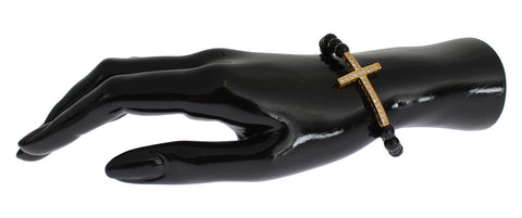 Nialaya Gold Plated Sterling Bracelet with CZ Diamond Cross - Retail Flare