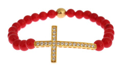 Nialaya Elegant Gold and Red Coral Beaded Bracelet - Retail Flare