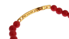 Nialaya Elegant Gold and Red Coral Beaded Bracelet - Retail Flare