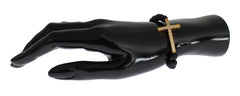 Nialaya Chic Matte Onyx Bead & CZ Diamond Cross Bracelet - Retail Flare