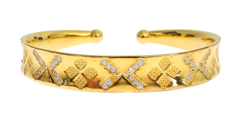 Nialaya Elegant Gold Plated Silver CZ Bracelet - Retail Flare