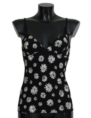 Dolce & Gabbana Elegant Black Daisy Floral Lace Chemise Dress - Retail Flare