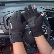 Outdoor Ski Riding Gloves | Black Variant with Velvet Detail