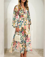 Jessica | Elegant Floral V-Neck Dress