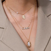 Abalone shell accessories simple multi - layer metal pendant necklace women