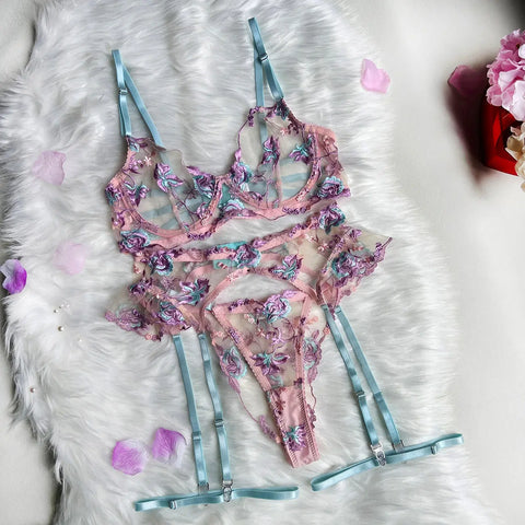 BECKY | 3-Piece French Floral Lingerie Set - Retail Flare
