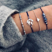 Bohemian Bracelets & Bangles Set | Vintage Bead Boho Charm | Multilayer Bohemian Jewelry