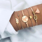 Bohemian Bracelets & Bangles Set | Rose Gold Accents | Chic Women’s Jewelry