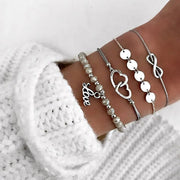 Bohemian Bracelets & Bangles Set | Mixed Metal Accents | Stylish Wristwear