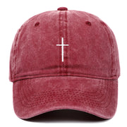 Cross Embroidered Peaked Cap Baseball Cap Letter Sun Hat