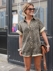 Ashley | Shirt Dress with Leopard Print