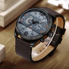 Executive Leather Band Quartz Chronograph