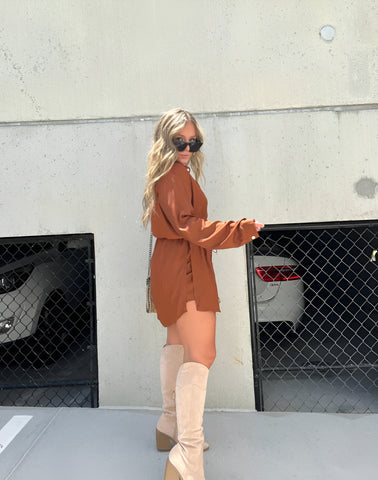 Jess | Trendy Satin Romper Dress - Retail Flare