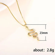 Lady Snake Pendant Necklace | All Colors | Dazzling Zirconia | Stylish Party Jewelry