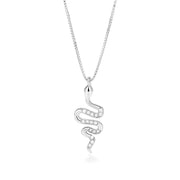 Lady Snake Pendant Necklace | XL810 White Gold | Elegant Snake Pendant Design