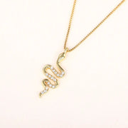 Lady Snake Pendant Necklace | XL811 Gold | Elegant Snake Pendant Design