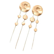 Leopard Print Disc Long Tassel Earrings | Side Angle | Elegant Women’s Jewelry