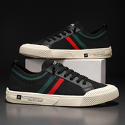 Logan | Retro Stripe Knit Sneakers