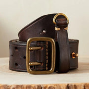 Men's Genuine Leather Pure Cowhide Retro Youth All - matching Jeans Belt