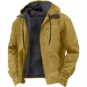 Men's Hooded Zipped Cotton - padded Jacket