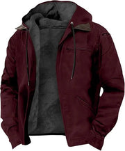 Men's Hooded Zipped Cotton - padded Jacket