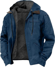 Men's Hooded Zipped Cotton - padded Jacket