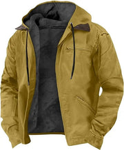 Men's Hooded Zipped Cotton - padded Jacket