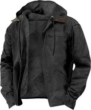 Men's Hooded Zipped Cotton - padded Jacket