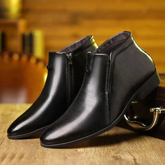 Pierre™ | Chic Leather Boots with Zipper - Retail Flare