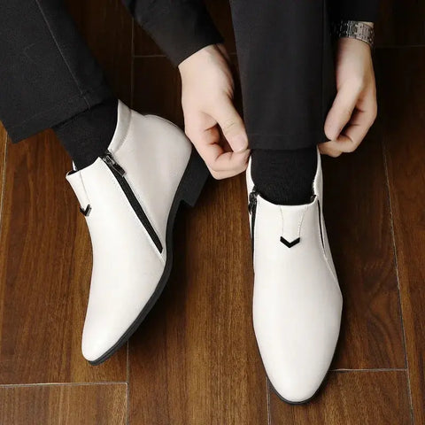 Pierre™ | Chic Leather Boots with Zipper - Retail Flare