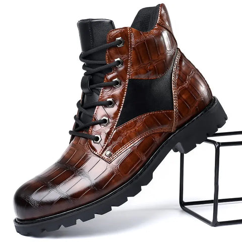 Rendell™ | Leather Croco Boots - Retail Flare