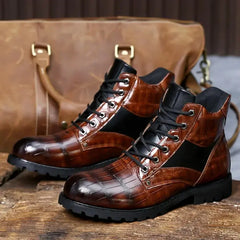 Rendell™ | Leather Croco Boots - Retail Flare