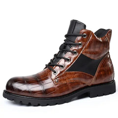 Rendell™ | Leather Croco Boots - Retail Flare