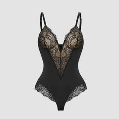 SARAH | Deep V-Neck Lace Shapewear Bodysuit - Retail Flare