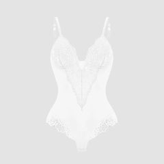 SARAH | Deep V-Neck Lace Shapewear Bodysuit - Retail Flare