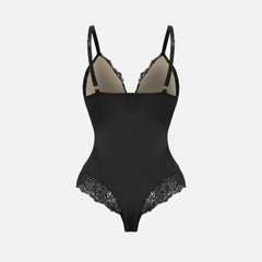 SARAH | Deep V-Neck Lace Shapewear Bodysuit - Retail Flare