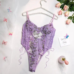 SELENE | Embroidered Butterfly Bodysuit - Retail Flare