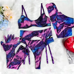 SERENA | 5-Piece Tie Dye Lingerie Set - Retail Flare