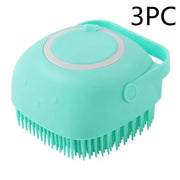 Silicone Pet Bath Brush & Massage Gloves & Grooming Tool with Shampoo Dispenser from Retail Flare