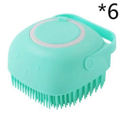 Silicone Pet Bath Brush & Massage Gloves & Grooming Tool with Shampoo Dispenser from Retail Flare