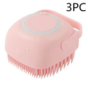 Silicone Pet Bath Brush & Massage Gloves & Grooming Tool with Shampoo Dispenser from Retail Flare