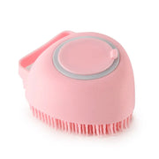 Silicone Pet Bath Brush & Massage Gloves & Grooming Tool with Shampoo Dispenser from Retail Flare