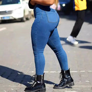 Spring Autumn Women's Skinny Fit Denim Jeans | Dark Blue | High Waist Pencil Pants