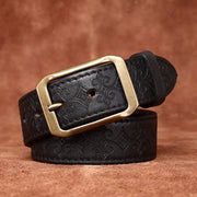 Thick First Layer Cowhide Double - sided Available Carved Genuine Leather Belt