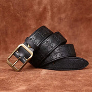 Thick First Layer Cowhide Double - sided Available Carved Genuine Leather Belt