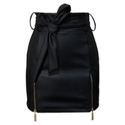 Sexy Women's Bandage PU Leather Mini Skirt – High Waist Bodycon Clubwear