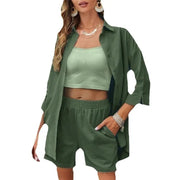 Women's Casual Loose Short Sleeves Shorts Suit