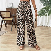 Women's Straight - leg Wide - leg Pants Leopard Print Casual Pants