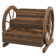 Wooden Wagon Planter Box, 3 - Tier Raised Garden Bed, For Vegetables Flowers Herbs