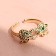 Zircon Panther Head Ring | All Colors | Bold Hip-Hop Jewelry